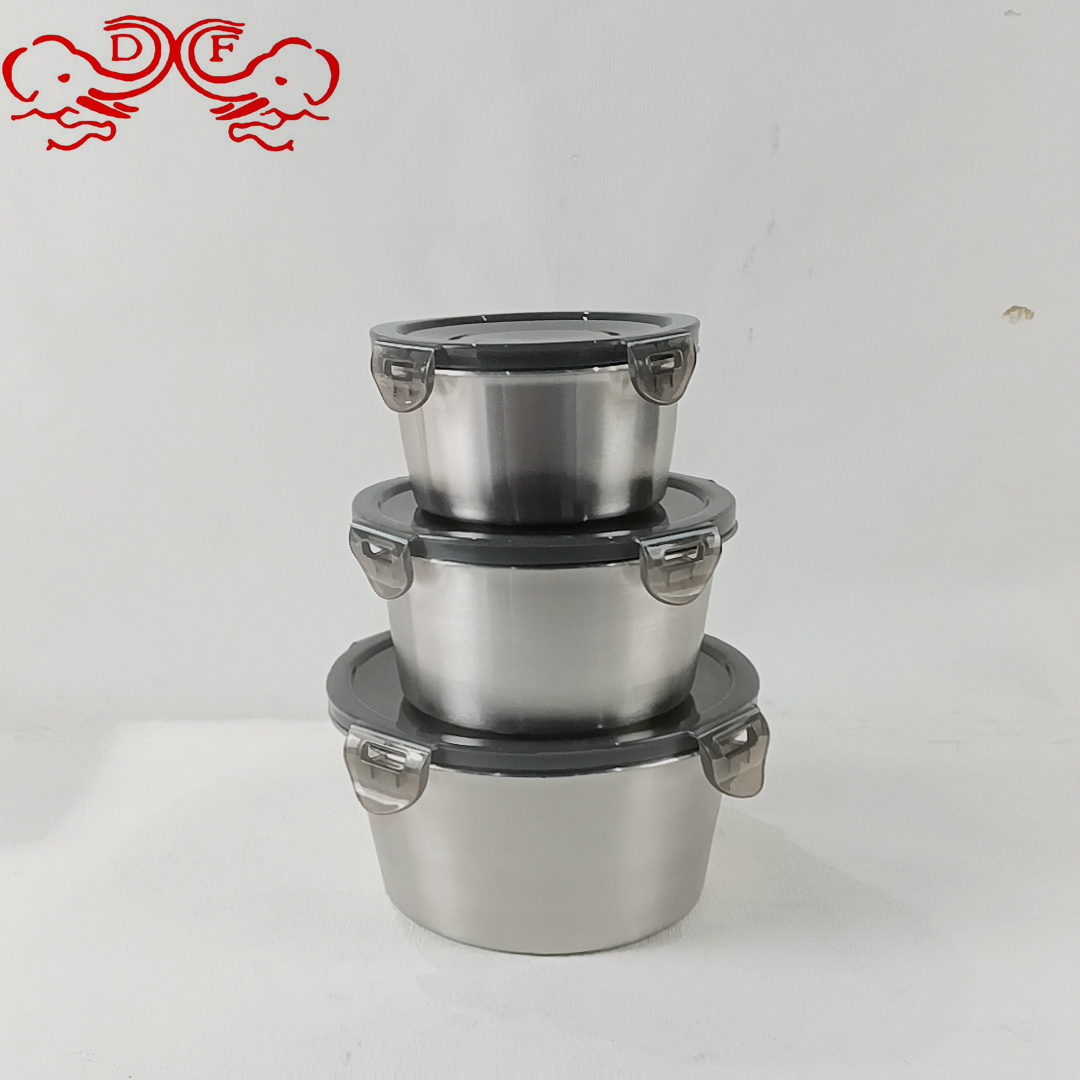 DF68254 fresh-keeping box set, stainless steel sealed round lunch box, microwave oven large capacity storage box, lunch box DF TRADING HOUSE Application Scenario