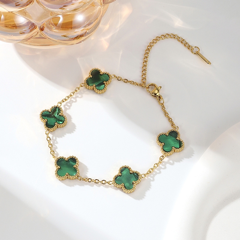 四叶草新款手链女士时尚手链外贸彩色贝壳四叶草手饰详情图6