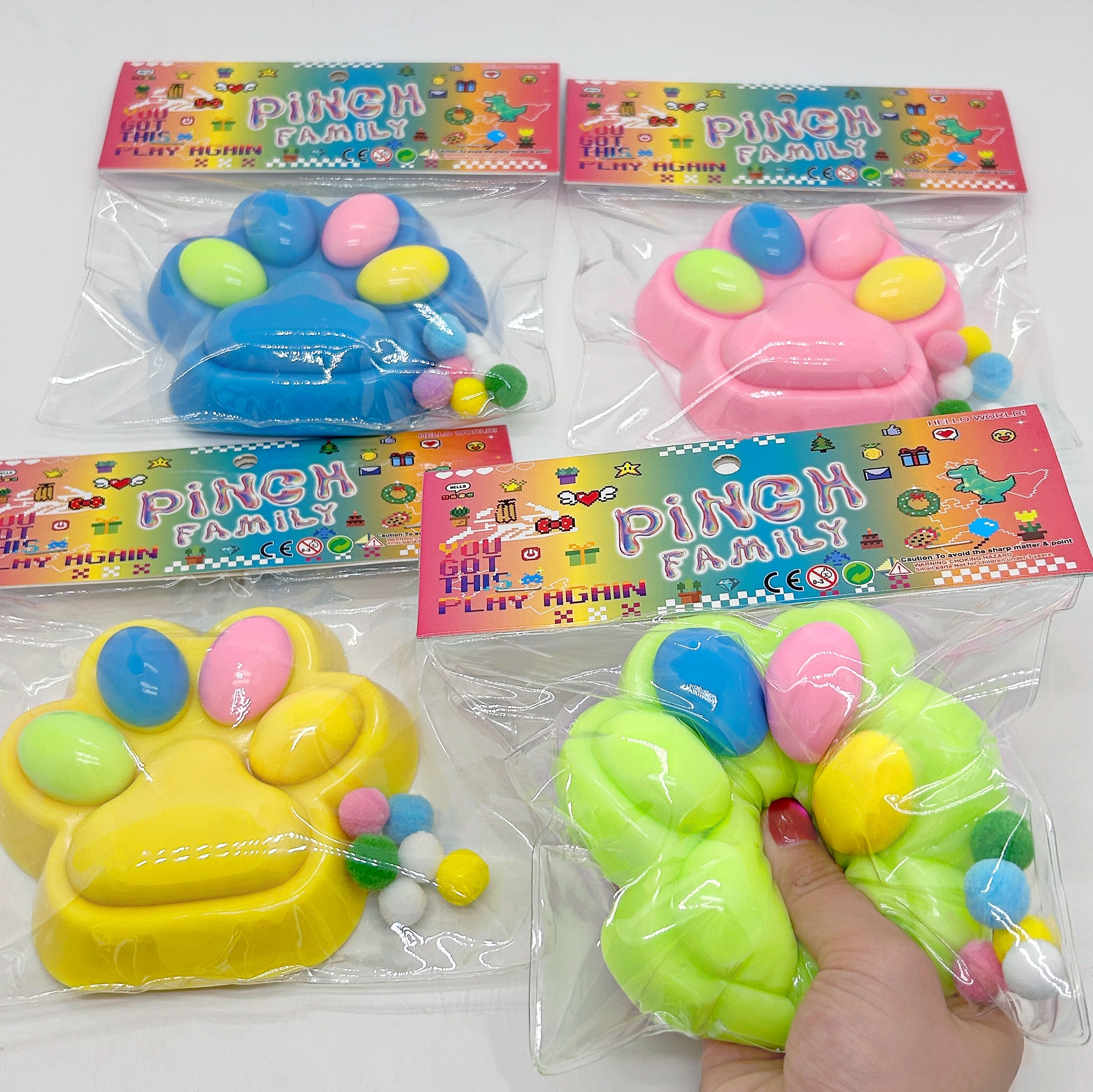 跨境猫爪捏捏玩具tpr捏捏玩具高颜值多彩猫爪治愈解压捏捏乐批发详情4