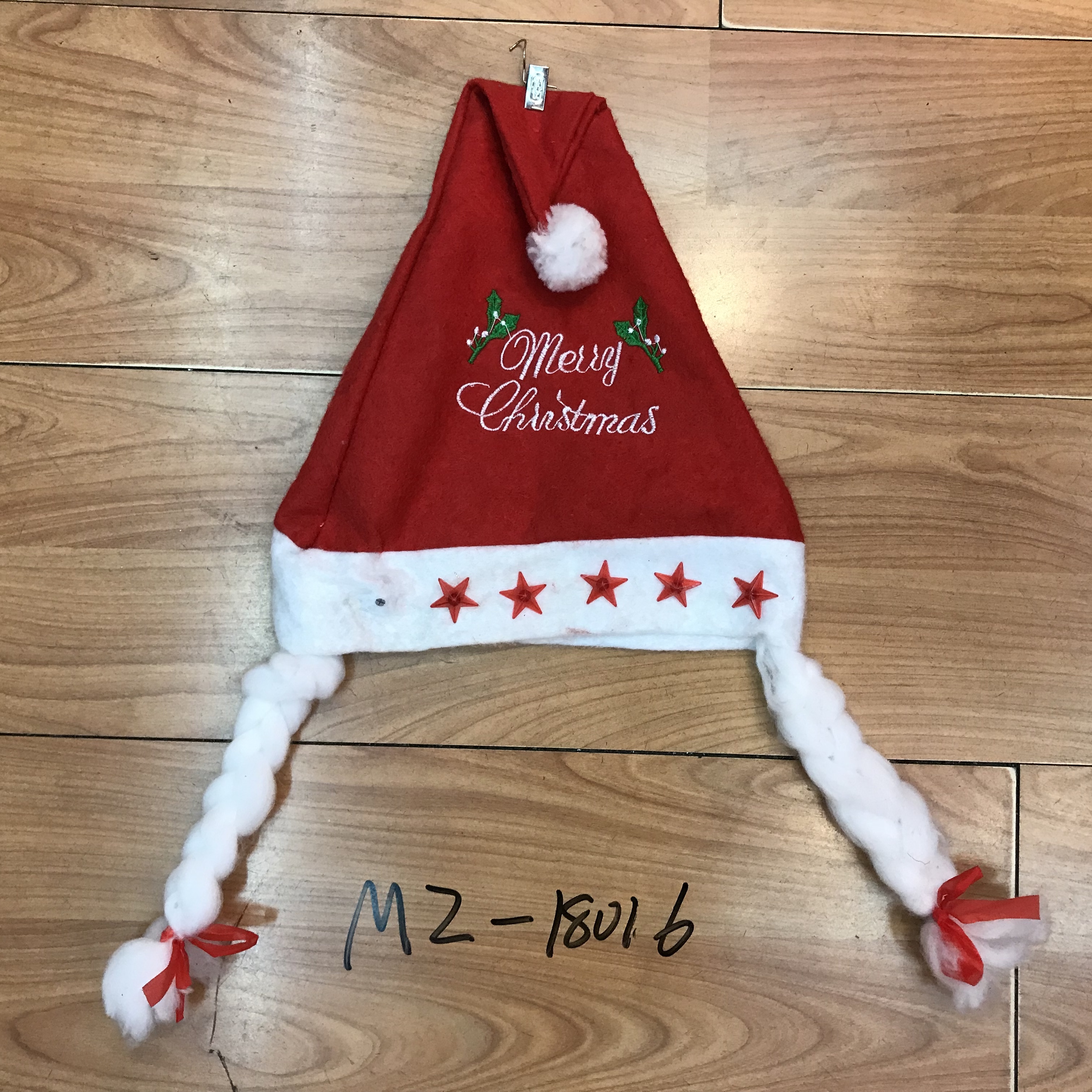Cross-border girl braided Christmas hat, Christmas Eve New Year party hat, Christmas hat tree pendant details Picture