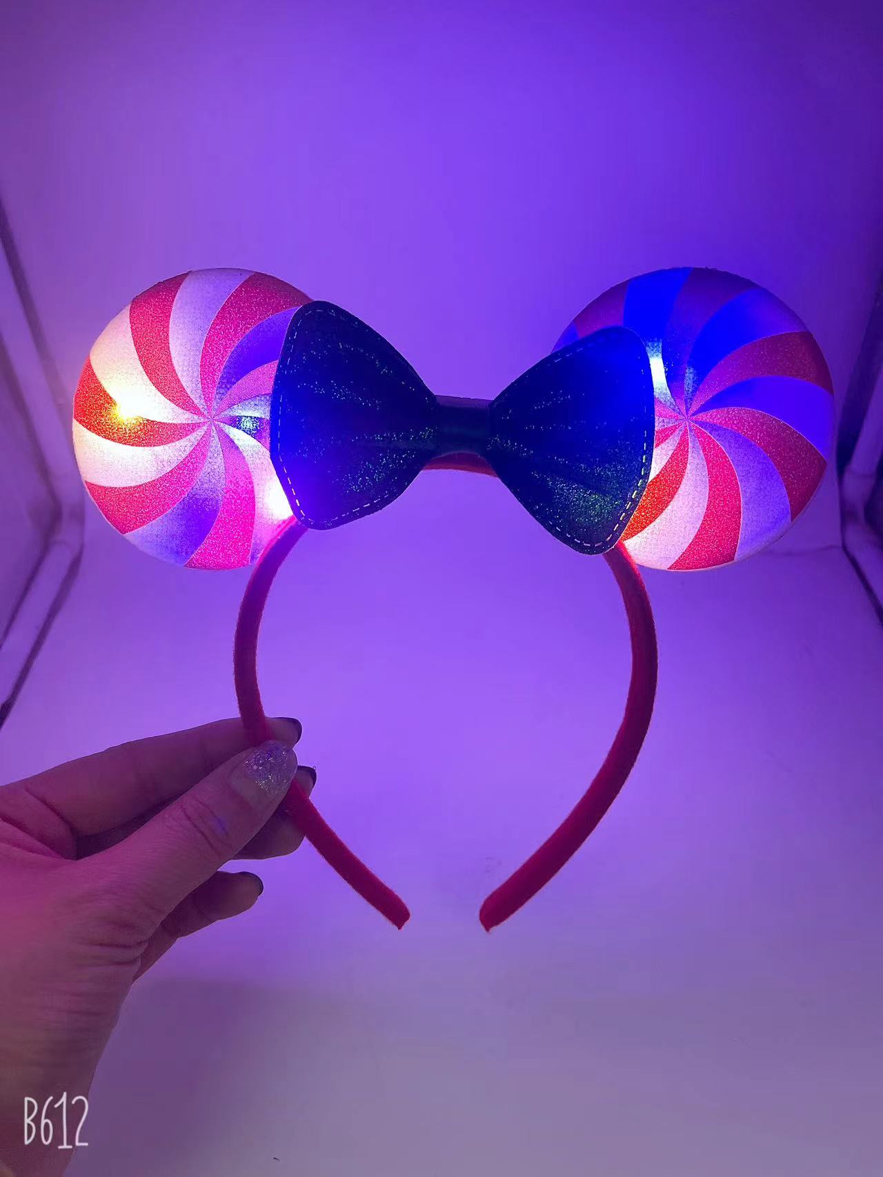 Christmas round ear bow Christmas tree luminous headband details Picture