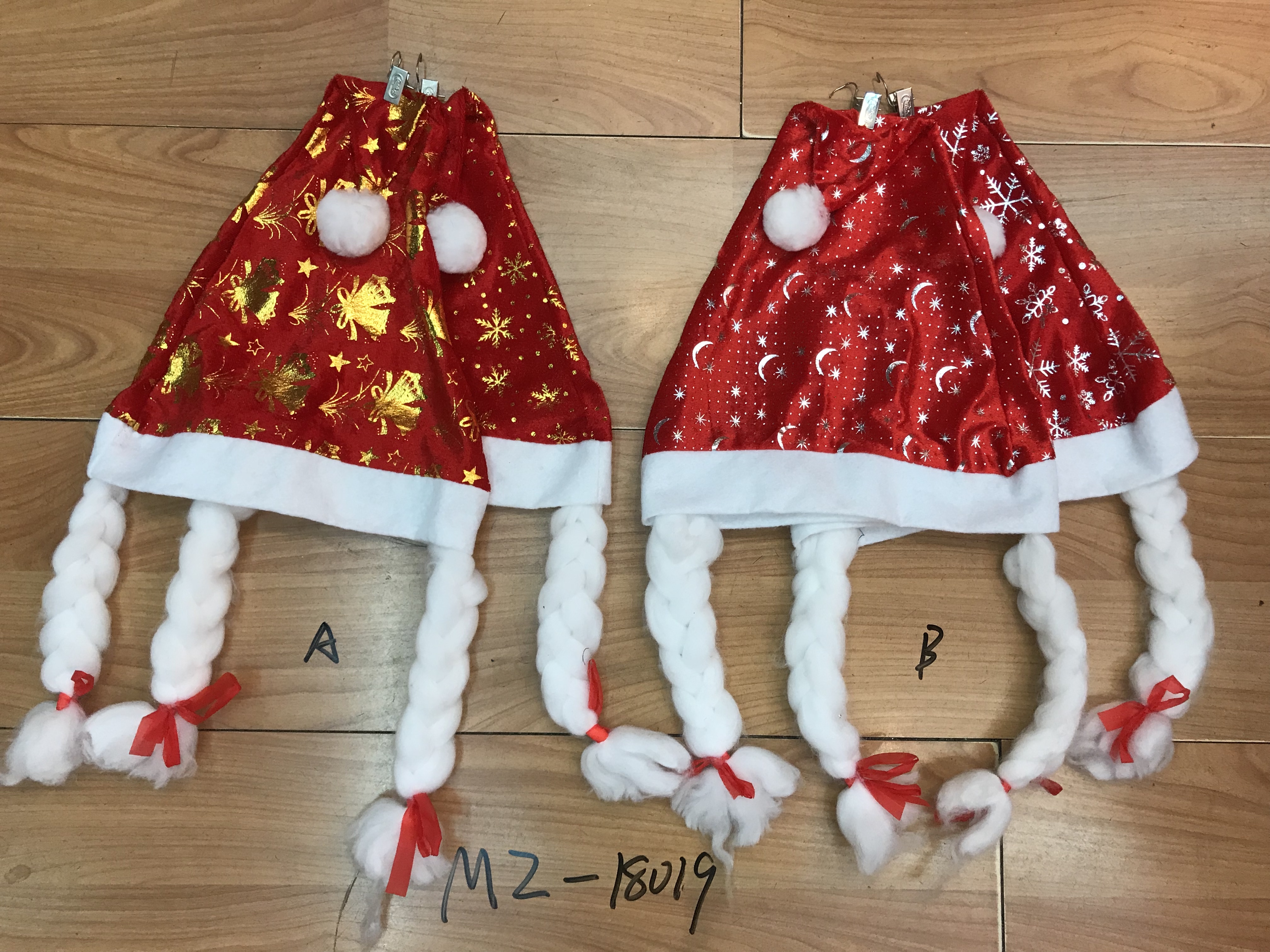 Cross-border girl braided Christmas hat, Christmas Eve New Year party hat, Christmas hat tree pendant Item Picture