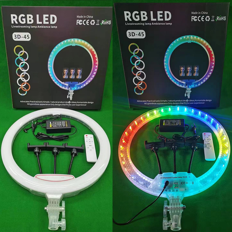 Double-sided light-emitting 6/8/10-inch / 12/13/14/18/22-inch Ringlight crystal live streaming light pic 12