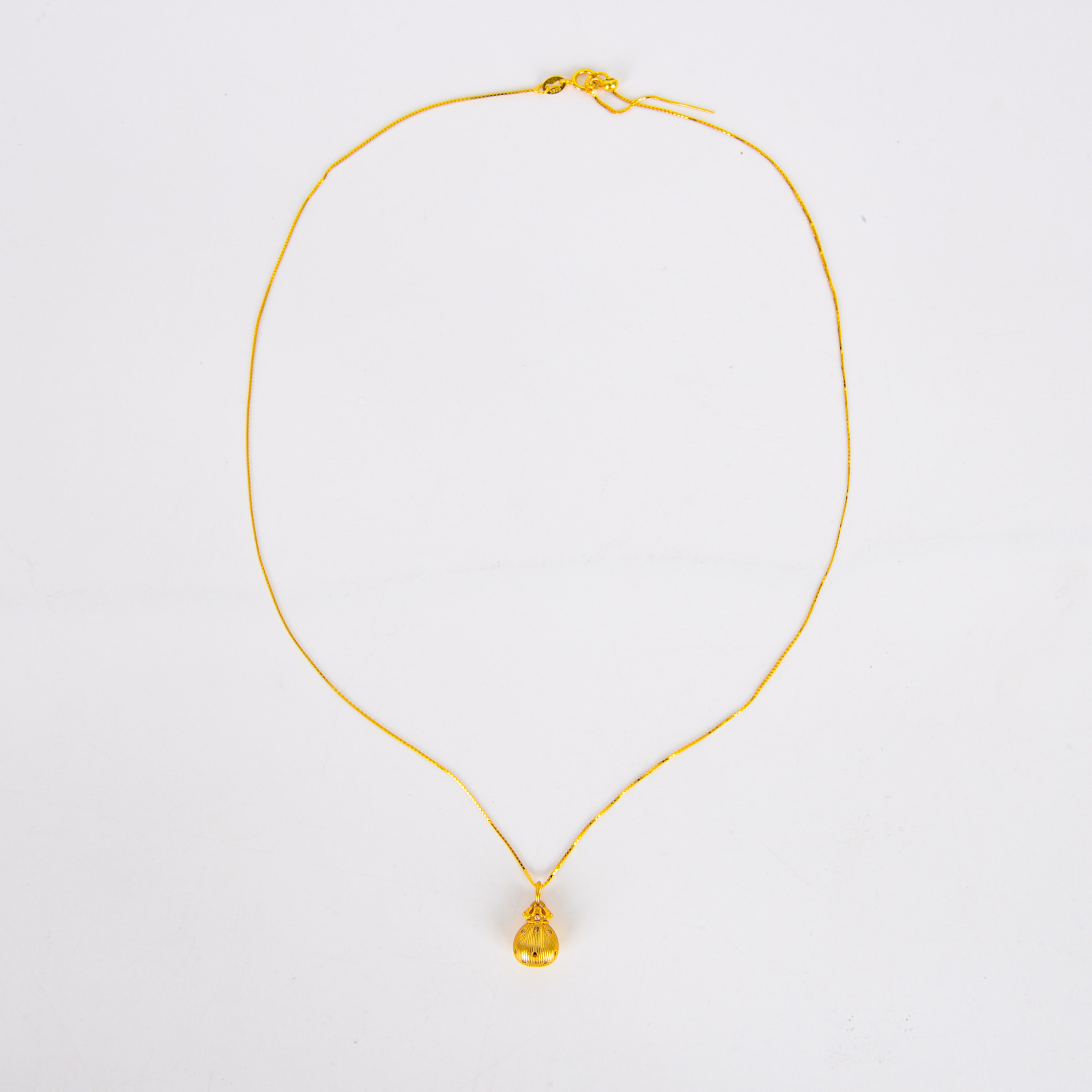 Sand gold Eight Treasures Compass necklace, lucky bag necklace, golden necklace