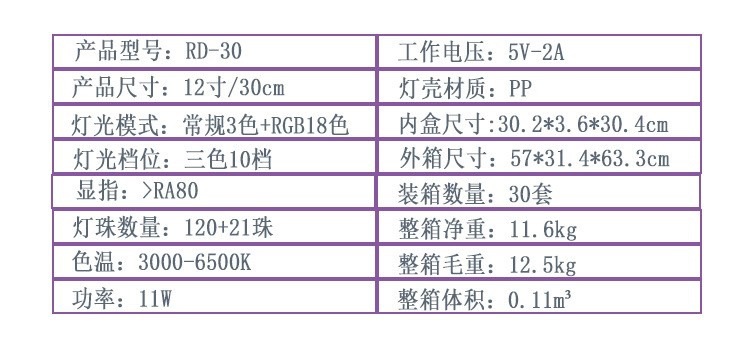 Double-sided light-emitting 6/8/10-inch / 12/13/14/18/22-inch Ringlight crystal live streaming light pic 7