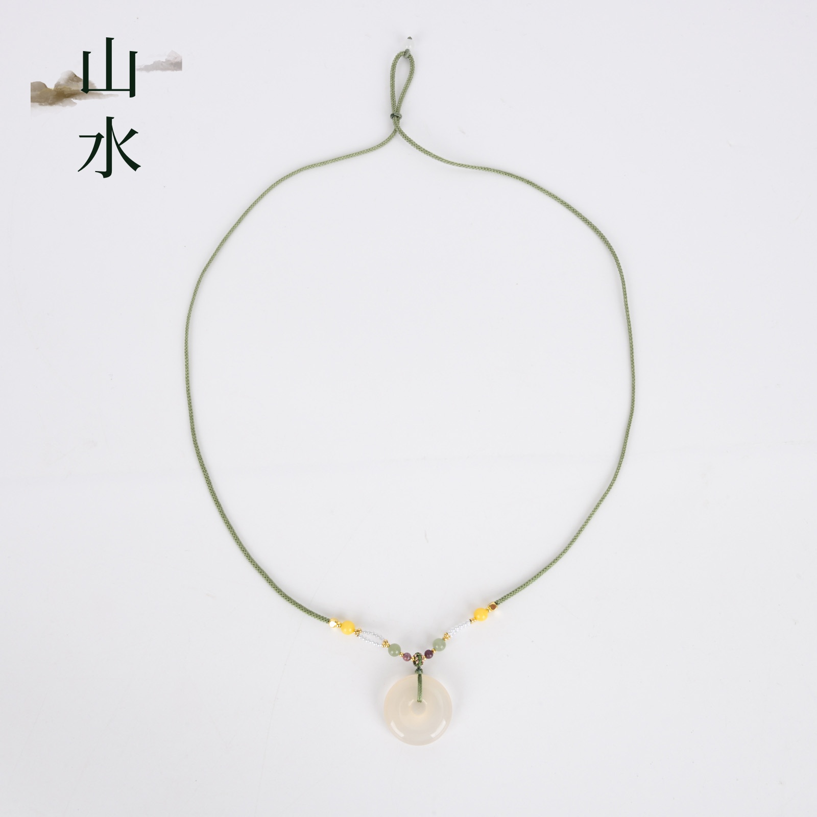 New Chinese-style peace pendant necklace for women, woven lanyard pendant, jade collarbone chain, jade pendant wholesale