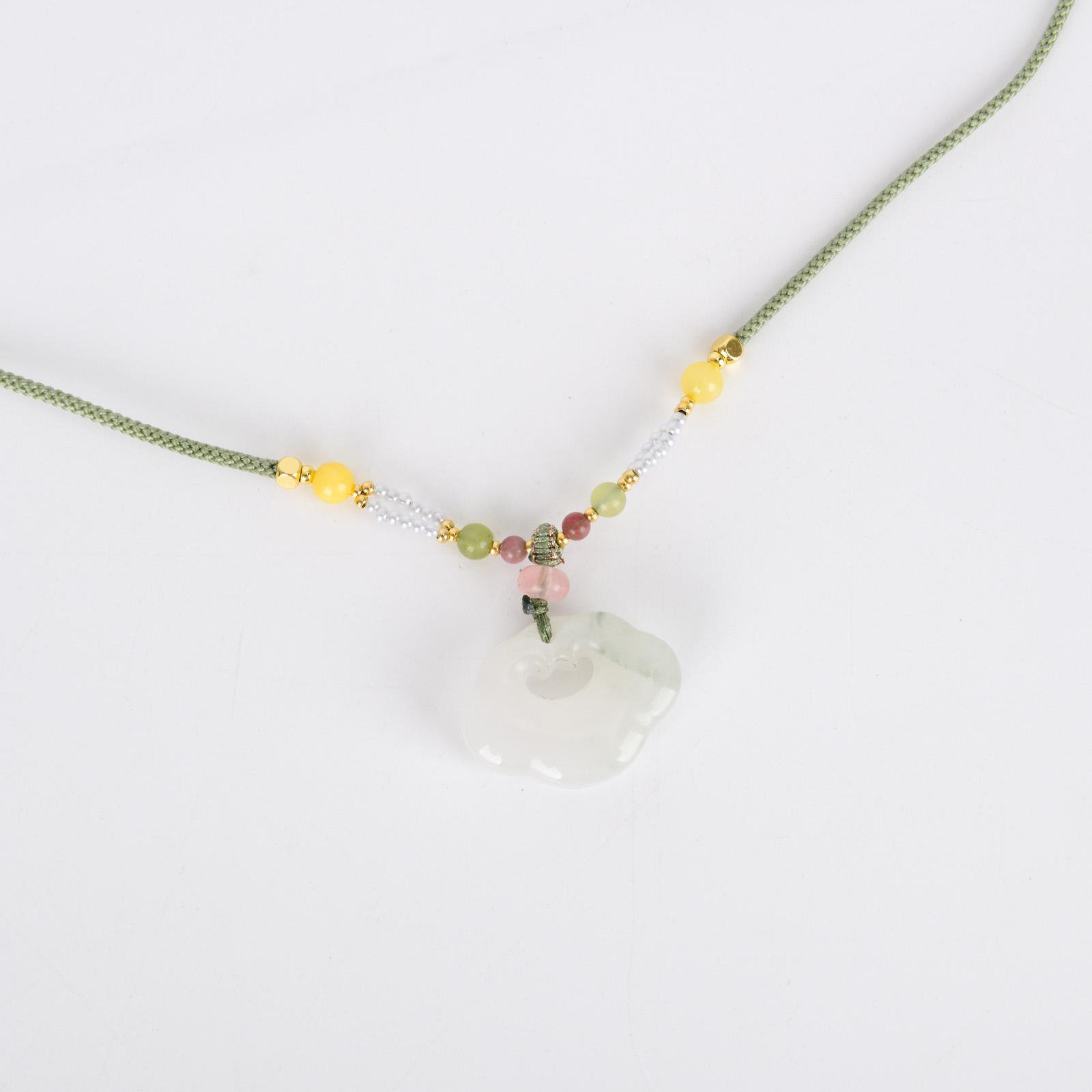 New Chinese-style Xiangyun Ruyi lock necklace for women, new light luxury, niche and high-end antique jade necklace and jade pendant wholesale details Picture