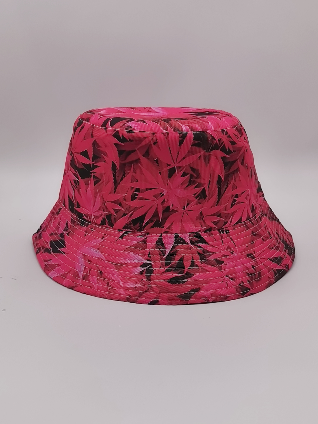 Spring and summer maple leaf double-sided fisherman's hat, unisex, fashionable and versatile, outdoor sun protection, cool and portable hat, adult style Specification drawing