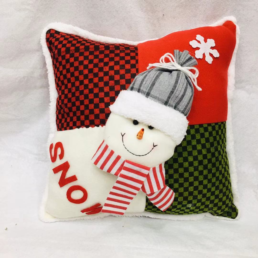 New cross-border supply Santa Claus Snowman Deer pillowcase, Christmas patterned fashionable living room and bedroom pillow Specification image