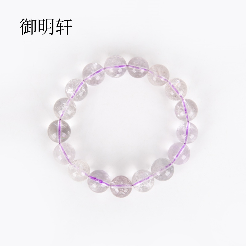 御明轩天然紫水晶单圈刻面手链简约女式紫水晶手串现货批发