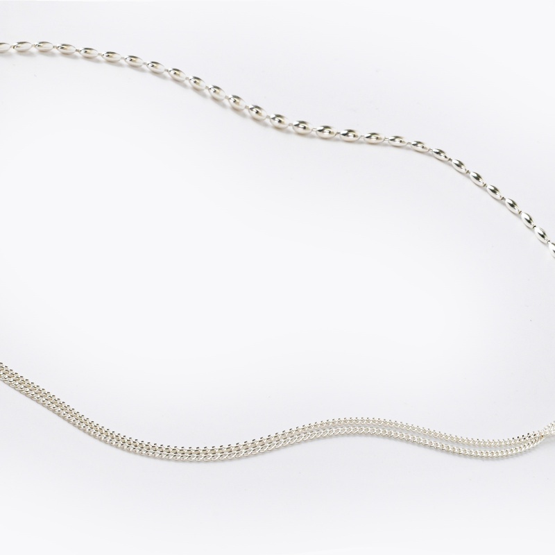 Yinglian Silver Jewelry S925 pure Silver necklace, bare chain, single chain, cross chain, melon seed chain, box chain details Picture