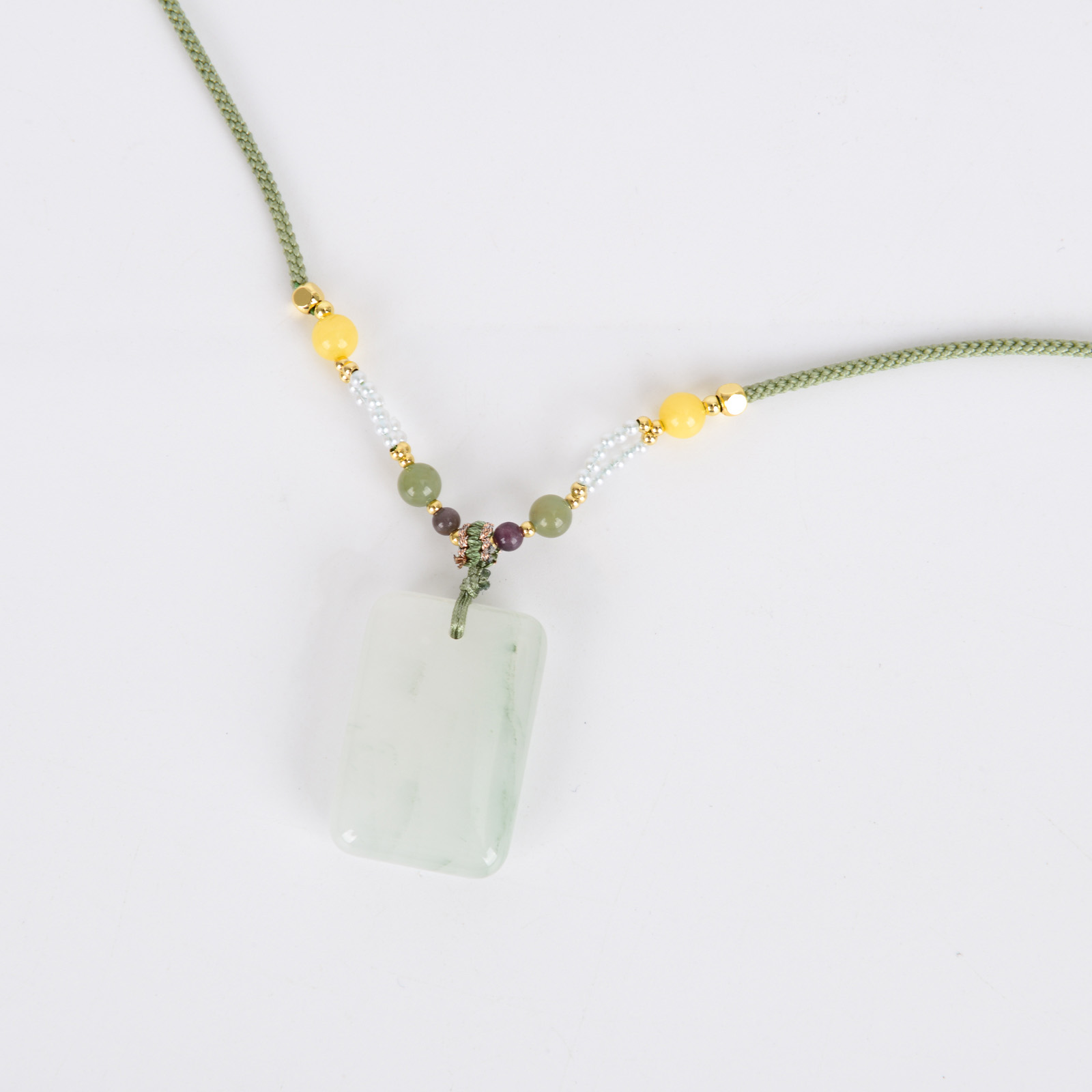 Wholesale of high-end Hetian jade pendant ropes, hand-woven necklace ropes, peace pendants, jade pendants without matters, Chinese-style jade pendants details Picture