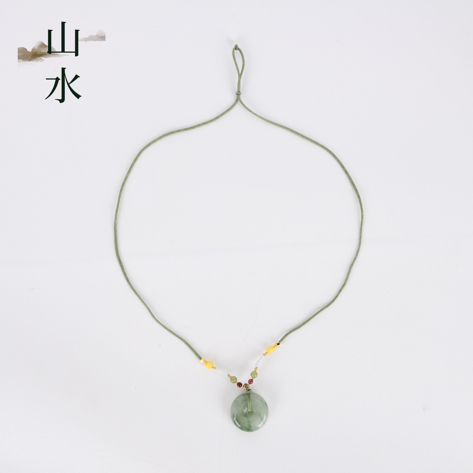 Natural Hetian jade pendant, hand-woven rope necklace, adjustable pull-out jade pendant, wholesale of jade pendants