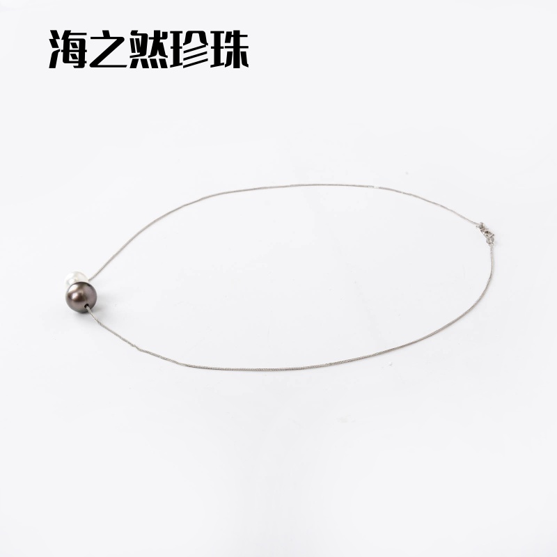 海之然珍珠极简冷淡风大溪地珍珠k金项链/海水大溪地项链/海水akoya珍珠/海水珍珠项链产品图