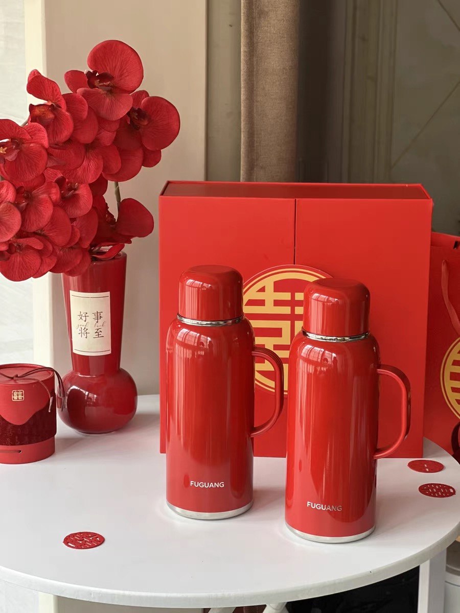 国潮系列富光雅韵时光礼品壶保温水壶大容量喜事订婚结婚316L不锈钢材质细节图