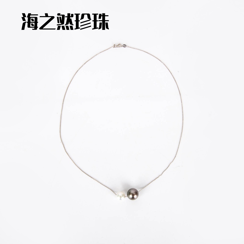 海之然珍珠极简冷淡风大溪地珍珠k金项链/海水大溪地项链/海水akoya珍珠/海水珍珠项链