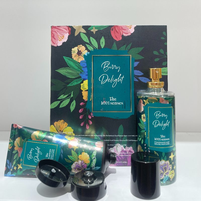 花香味套盒  花香味香水套盒 135ML BODY MIST  100ML BODY CREAM  花香身体喷雾+身体乳白底实物图