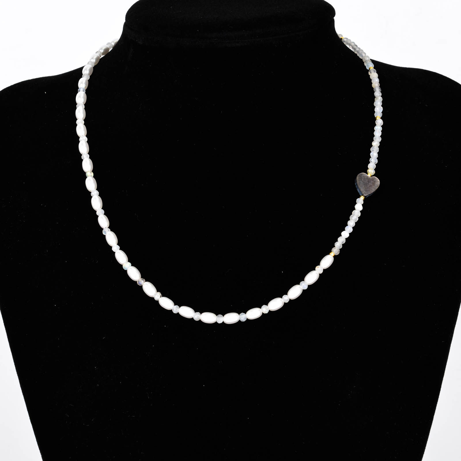 新款时尚简约珍珠项链轻奢小众高级感爱心吊坠锁骨链颈链饰品详情1