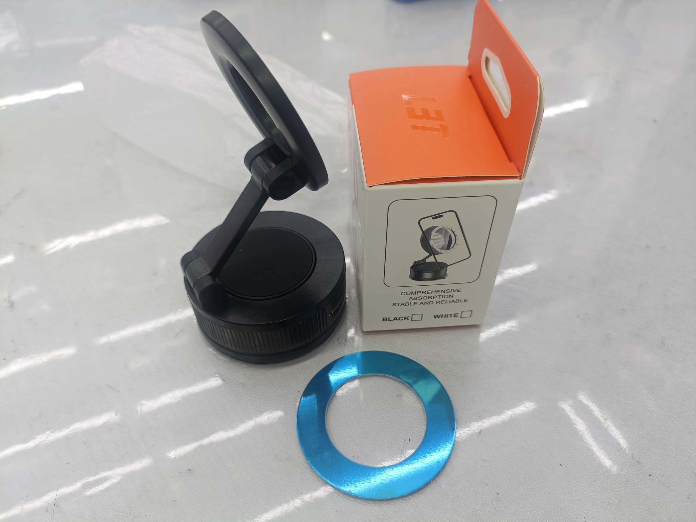 真空吸盘带胶底磁吸手机支架 真空吸盘车载磁吸支架 镂空圆形/圆形 车载导航支架车载手机支架详情图5