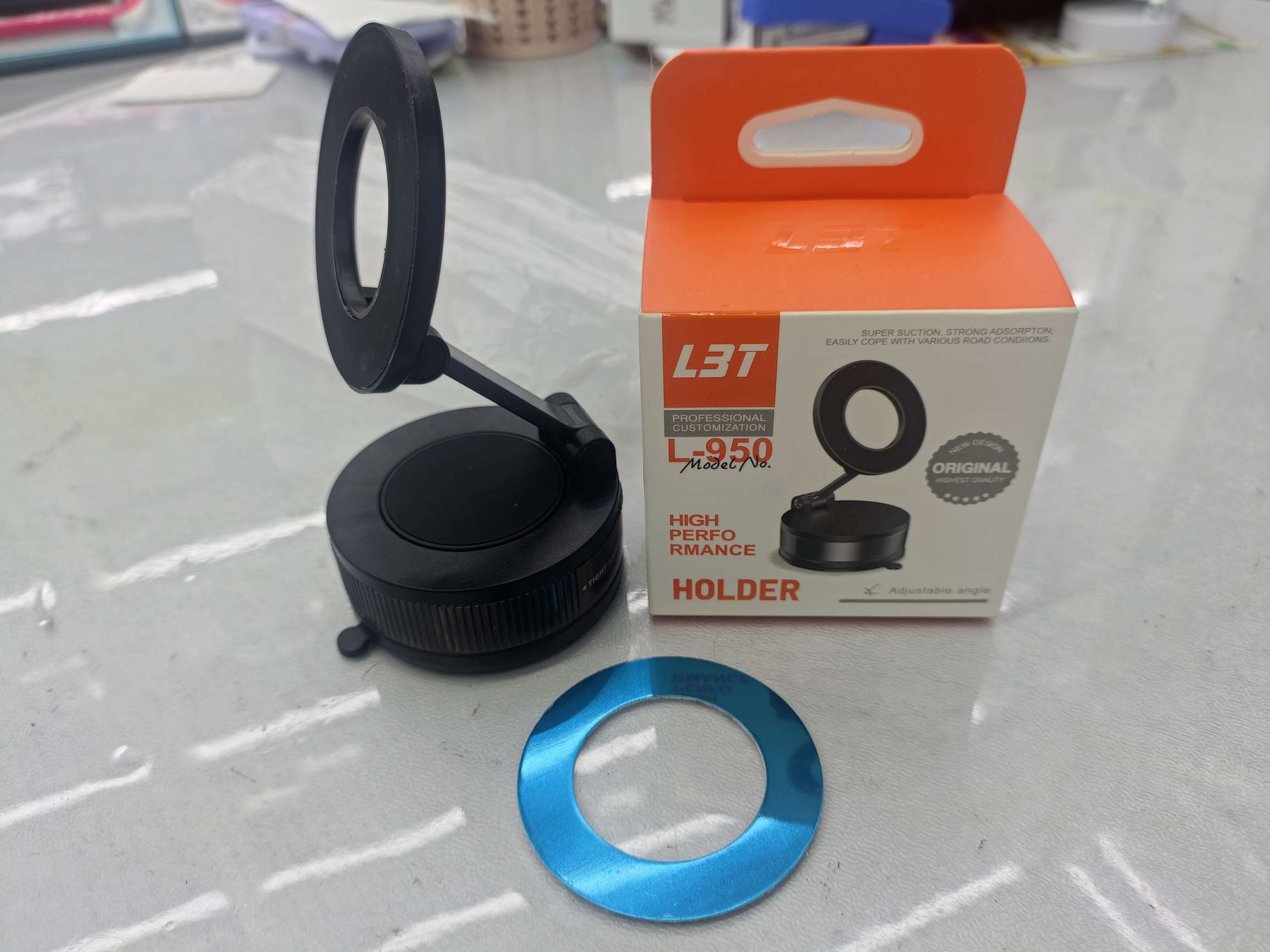 真空吸盘带胶底磁吸手机支架 真空吸盘车载磁吸支架 镂空圆形/圆形 车载导航支架车载手机支架