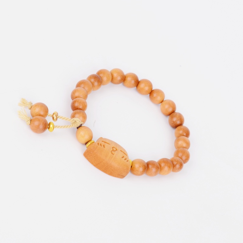 Sandalwood bracelet and string, cute and playful girl, bell fox cartoon, wooden beads, plate and accessory, prayer beads bracelet Specification image