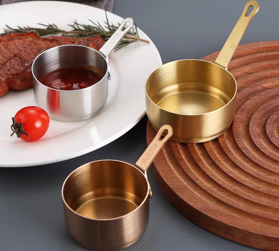 不锈钢酱汁杯迷你调味碟西餐牛排酱料杯有柄商用薯条蘸料盅碟