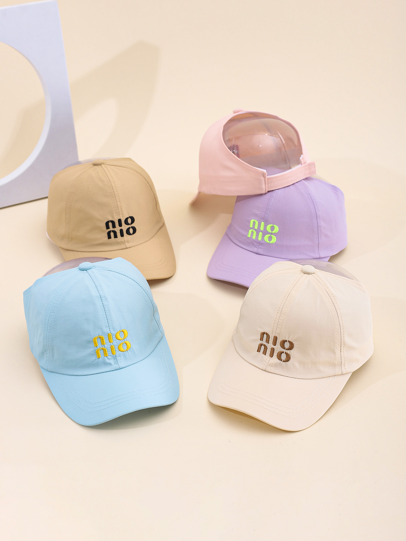 Spring and summer bestsellers: nio children's quick-drying baseball cap with embroidered letters, suitable for both men and women, versatile outdoor sun protection cap that can be tied up in a high ponytail and adjusted full figure
