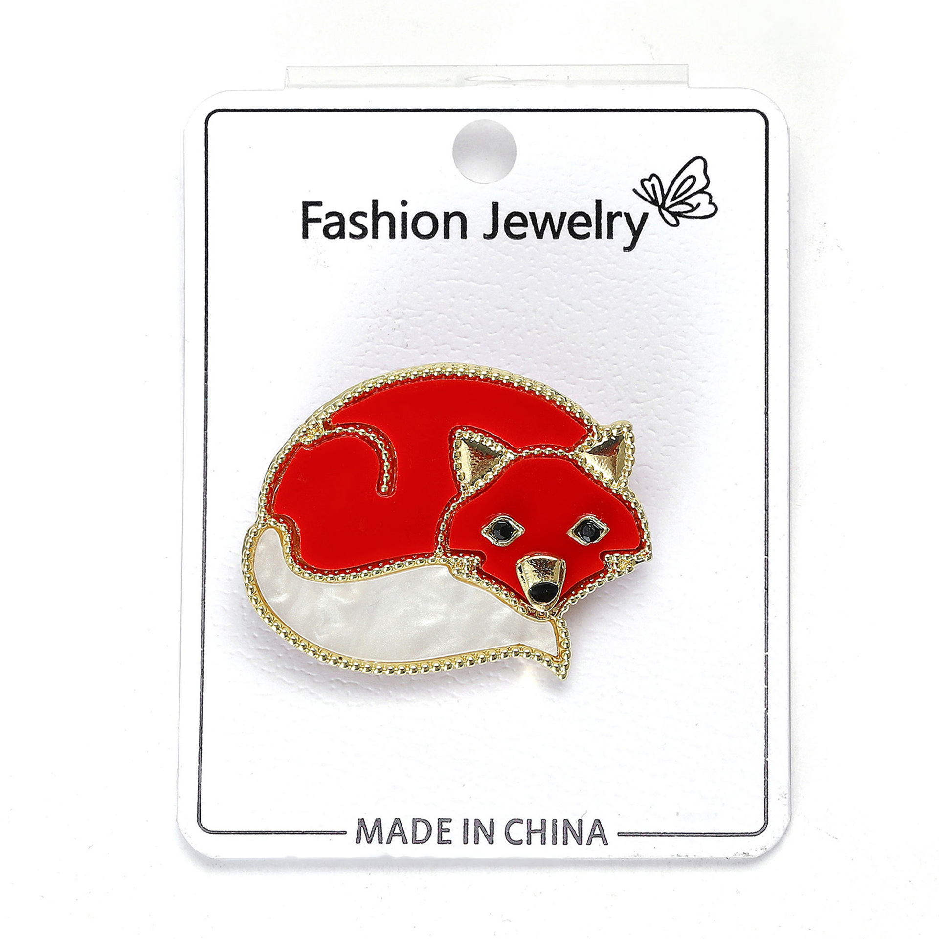 Fresh and cute board fox brooch, personalized acrylic badge, high-end brooch pin wholesale Application Scenario