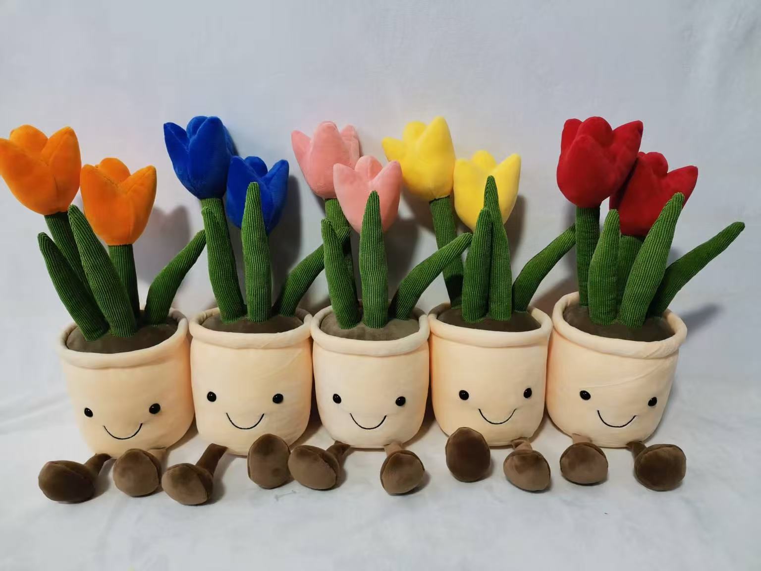 New faux tulip plant cute plush desktop decoration, bedside doll decoration, living room decoration