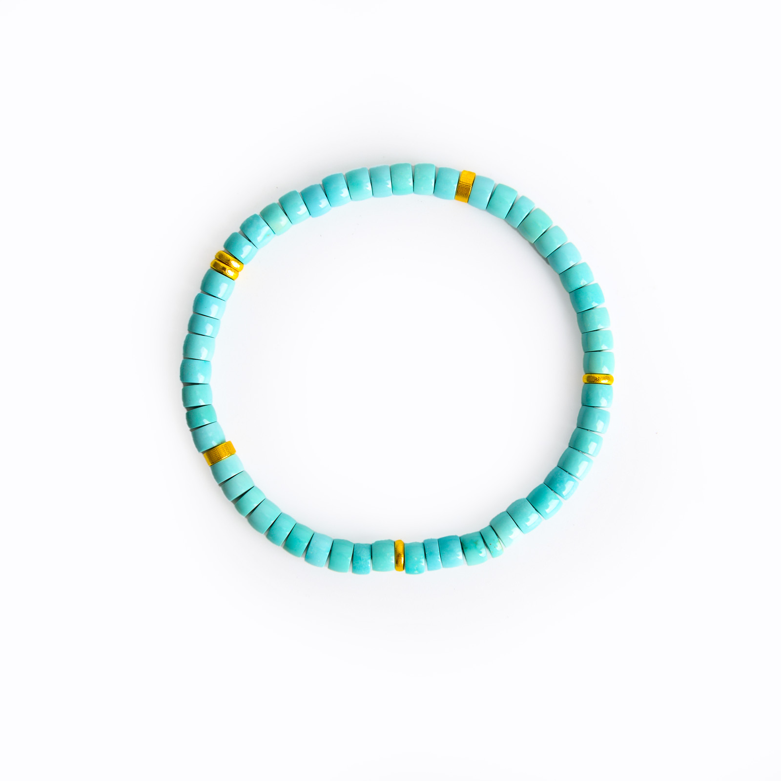 Tibetan-style Guiyuan natural turquoise bracelet, straight-cut tablets, instantly return to the original beads, the same style, stacked and worn