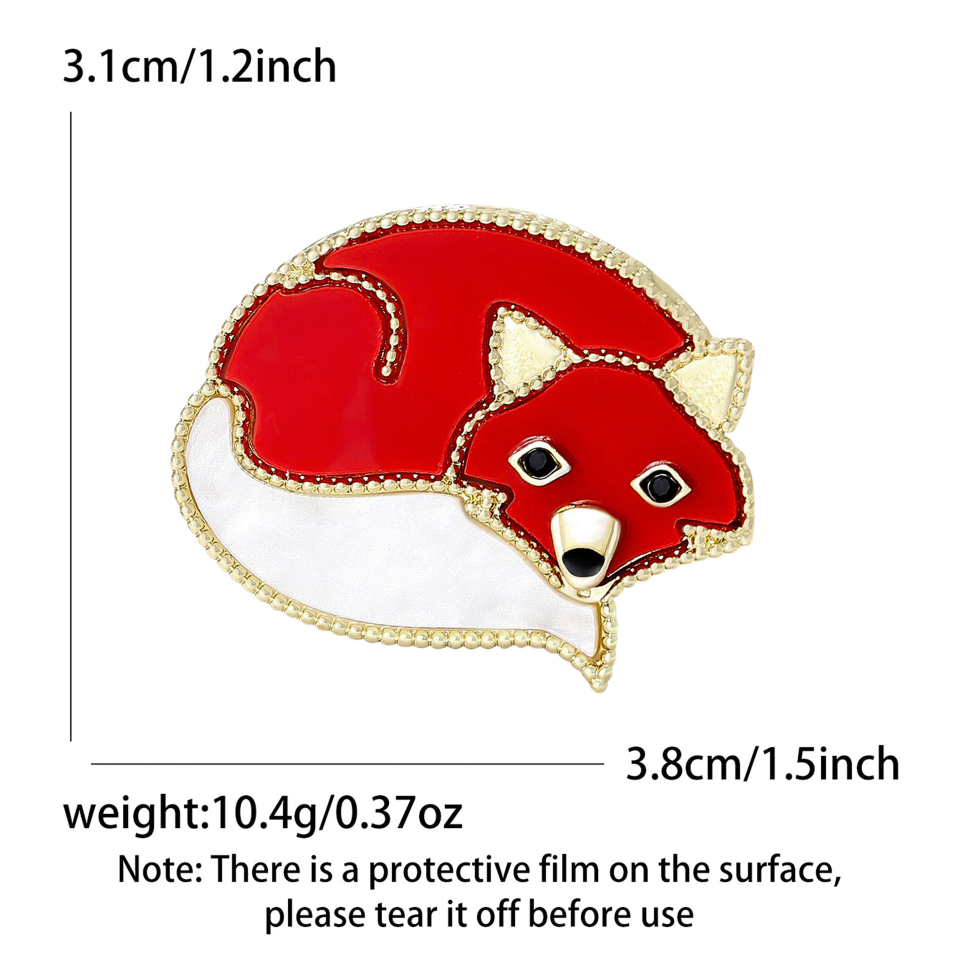 Fresh and cute board fox brooch, personalized acrylic badge, high-end brooch pin wholesale details Picture
