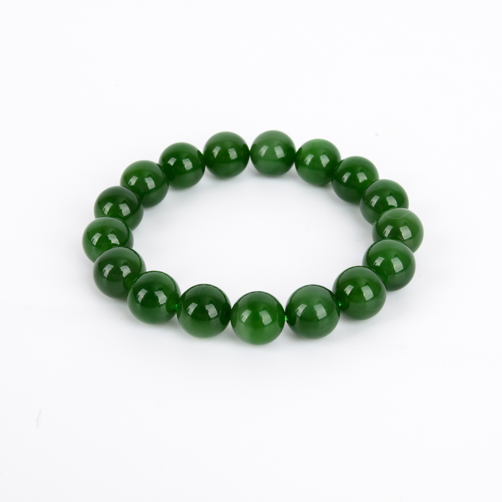 Authentic Xinjiang jade and tourmaline bracelet, ice jade color bracelet for men and women, auspicious for husbands and wealth, spinach green Buddhist prayer beads bracelet details Picture