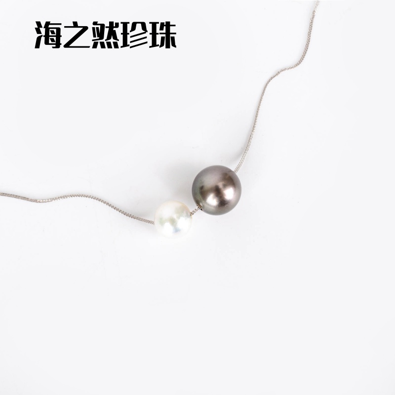 海之然珍珠极简冷淡风大溪地珍珠k金项链/海水大溪地项链/海水akoya珍珠/海水珍珠项链细节图