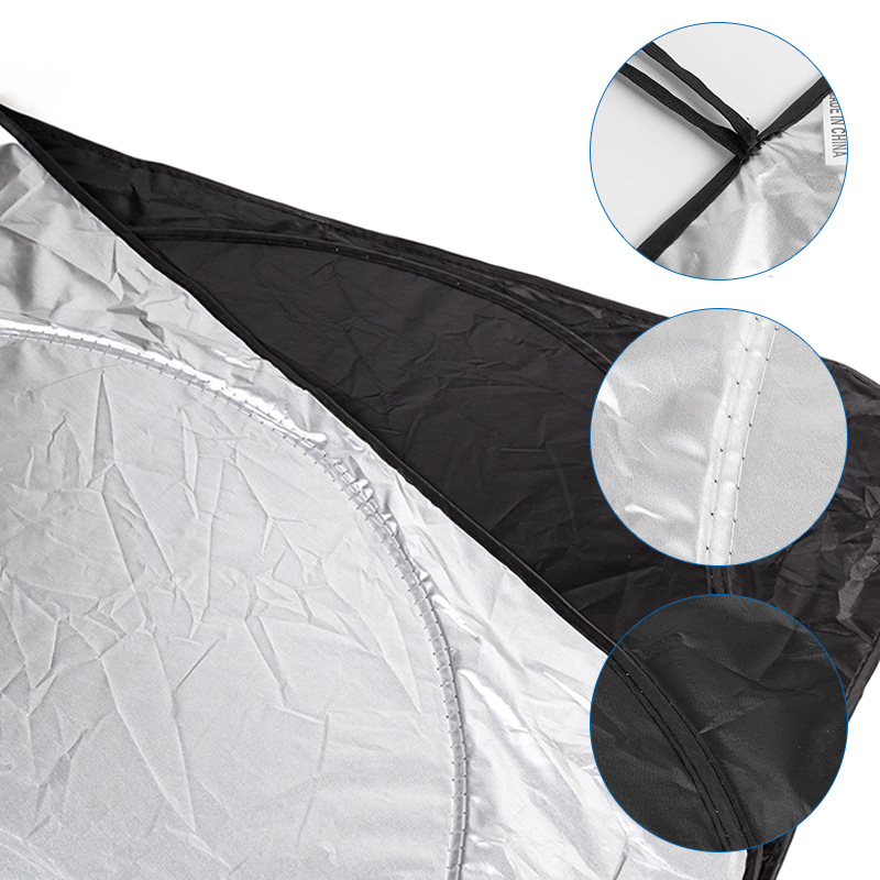 Weihaisheng Automotive Interior products: Car double-ring sun shield, car sunshade, 150*70CM, LOGO printable, thickened silver-coated fabric car sun shield, car sunshade Application Scenario