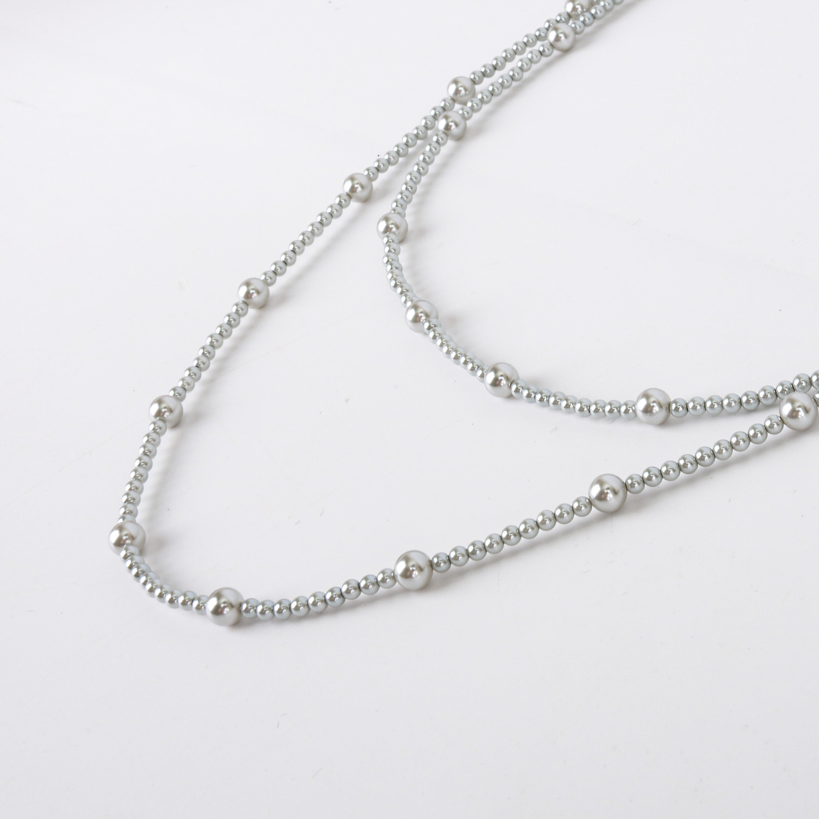 饰品/项链/汽车挂件串珠/四叶草/五金珍珠链白底实物图