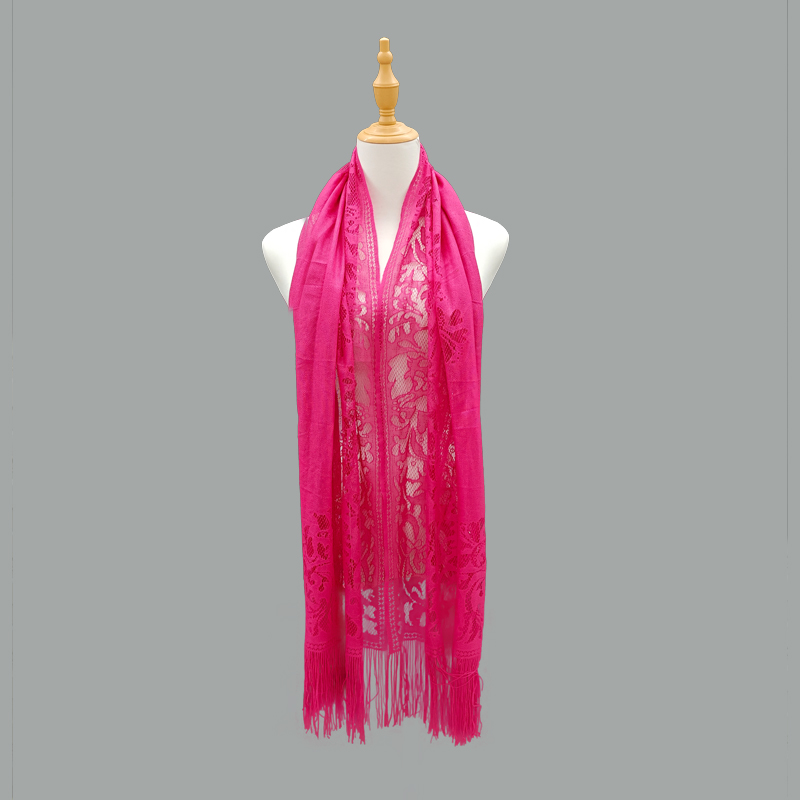 Women's lightweight, sun-protective lace tassel scarf, Muslim headscarf, long, versatile, fashionable, artistic and retro Chinese trend shawl, cheongsam, dinner party matching scarf, shawl in multiple colors in stock Item Picture