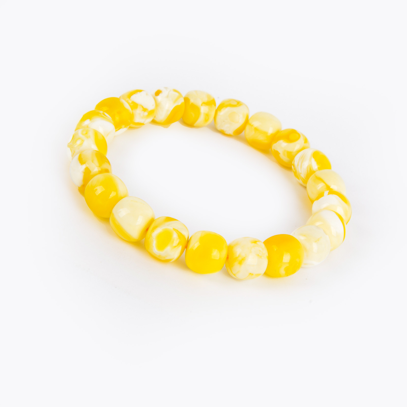 White demon flower amber amber old-style bucket bead bracelet, natural accessory for men and women, with beads full of honey Application Scenario