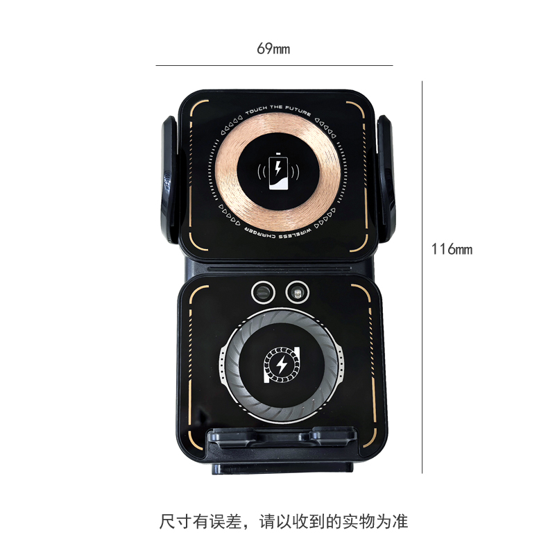 F11透明面板汽车载无线充电手机支架车内智能感应开合导航出风口手机支架详情2