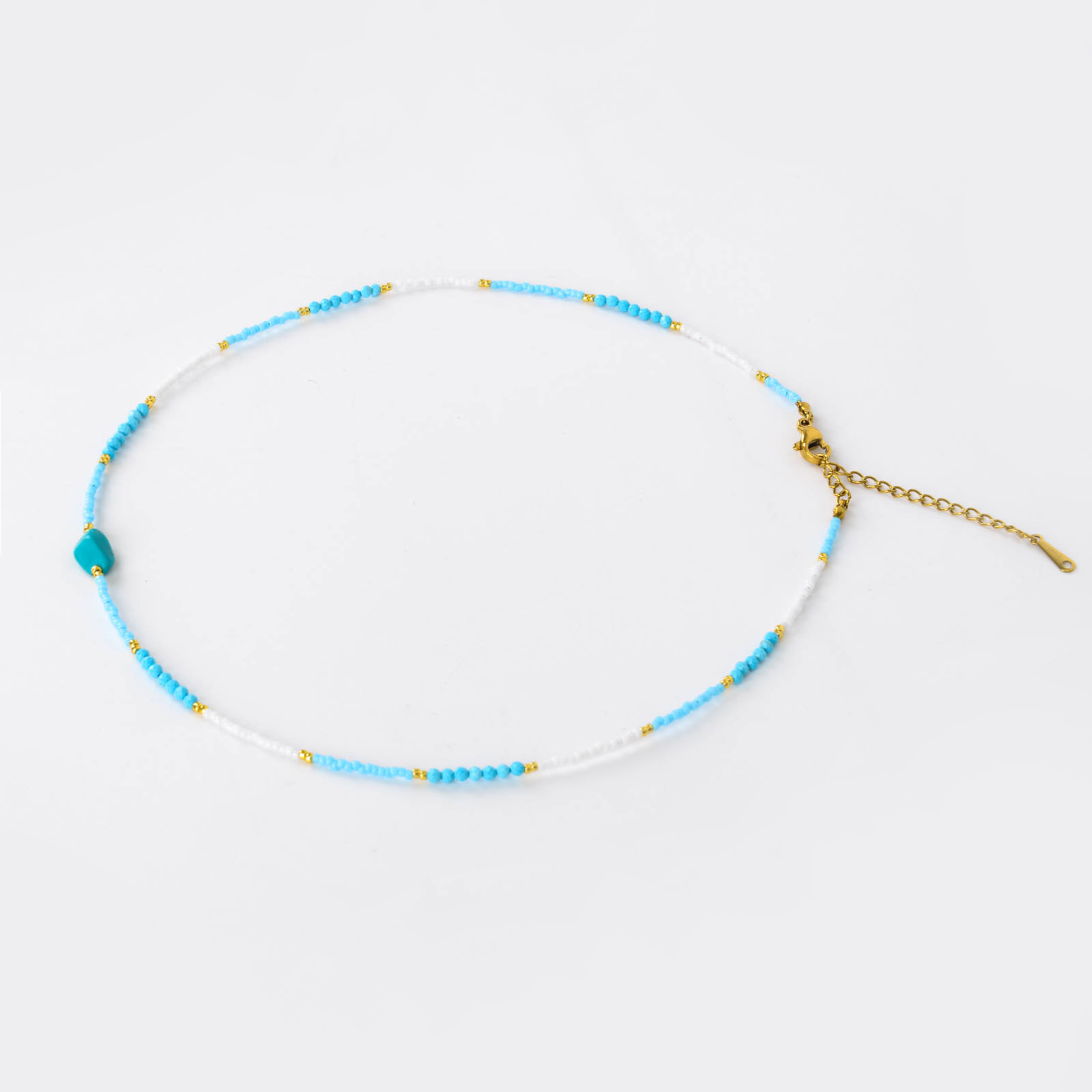 云逸饰家 轻奢风蓝松石搭手链项链天然小众串珠气质少女百搭项链产品图