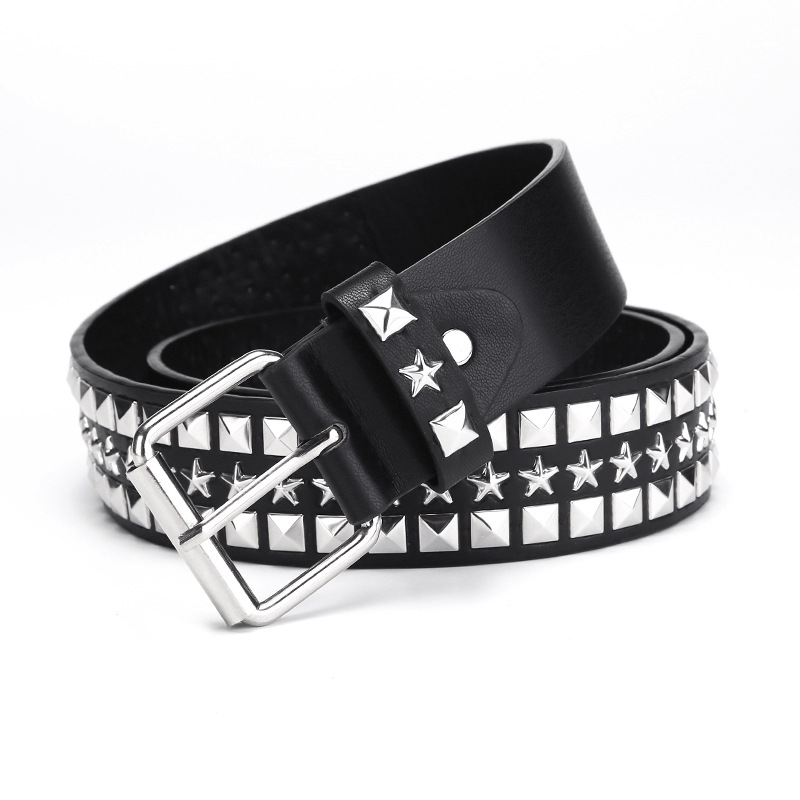 Fangzhu Five-star American rivet Belt, Women's Personality Punk decorative belt, ins Factory Direct sales Specification drawing