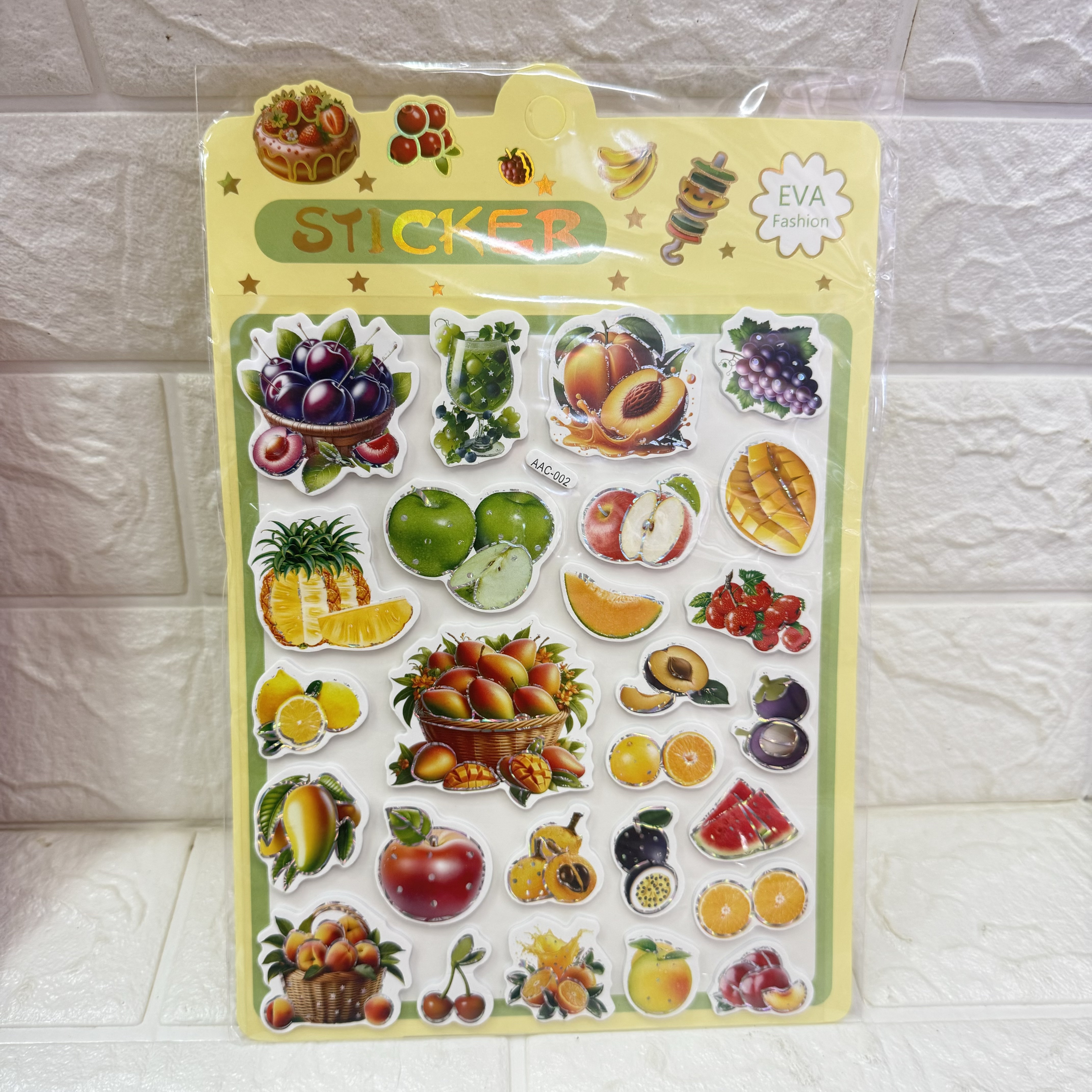 Fruit EVA three-dimensional series stickers, gilded romantic fruit eva adhesive paintings, EVA wall stickers, decorative paintings Application Scenario