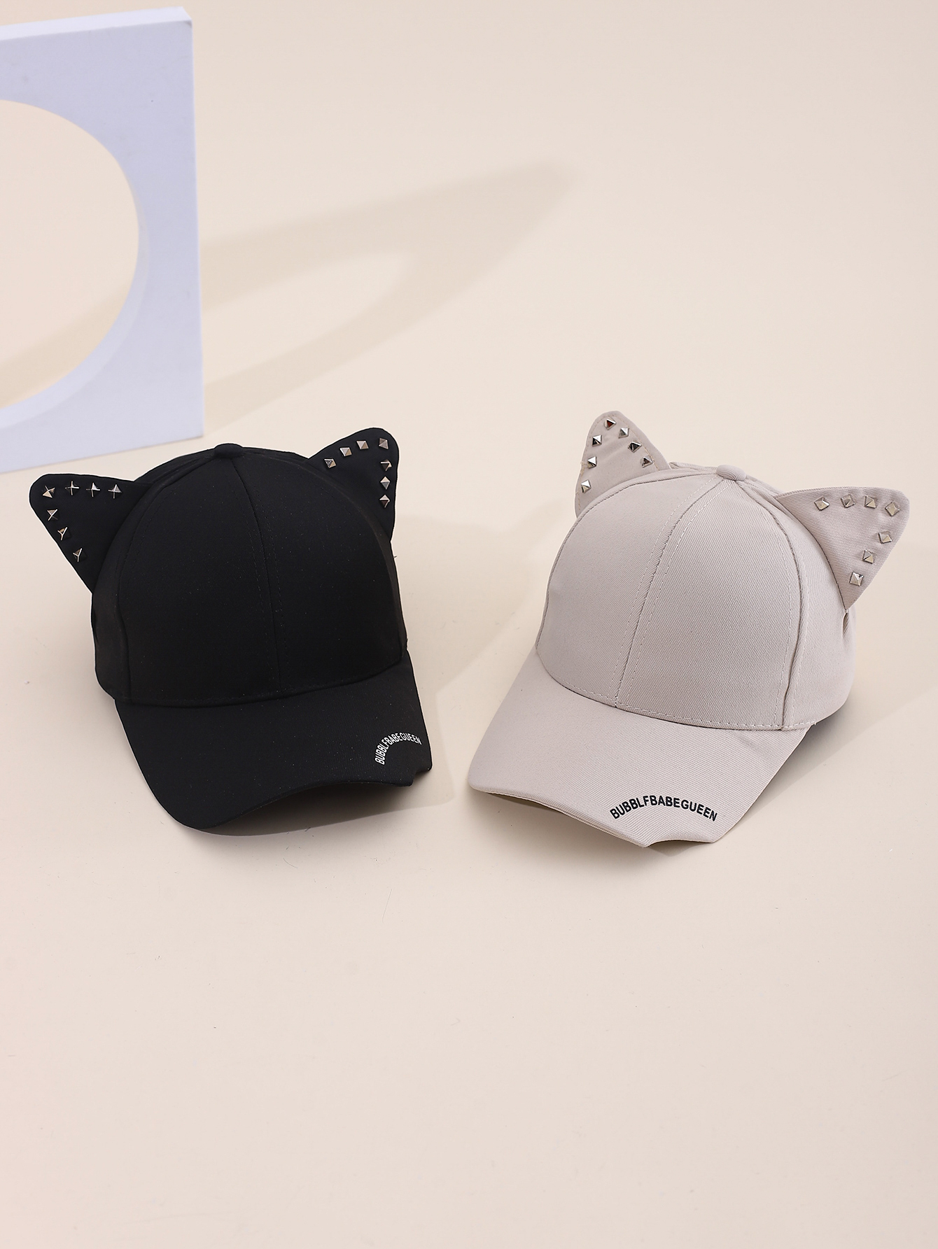 Spring and summer cross-border bestsellers: European and American cat ear stud baseball caps, personalized and trendy, unisex, fashionable and versatile outdoor sunshade and sun protection caps, adjustable full figure
