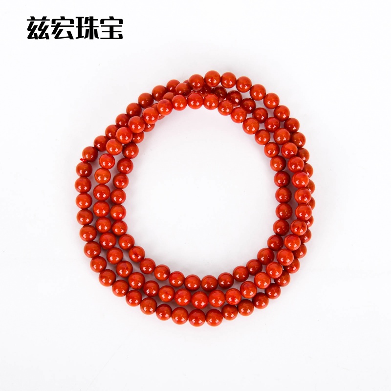 兹宏珠宝天然南红玛瑙散珠半成品 九口川料南红火焰红配饰水晶diy配饰批发