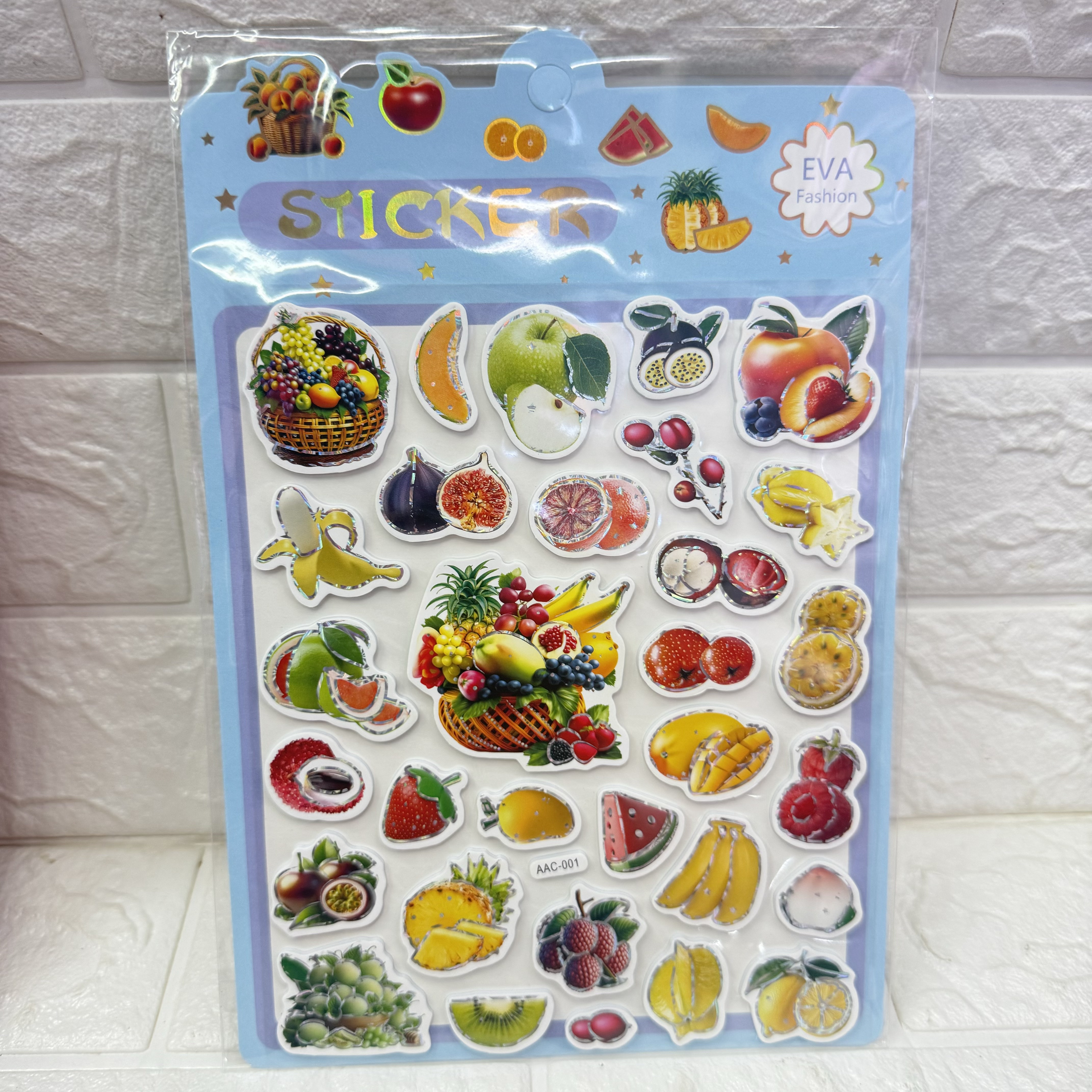 Fruit EVA three-dimensional series stickers, gilded romantic fruit eva adhesive paintings, EVA wall stickers, decorative paintings pic 5