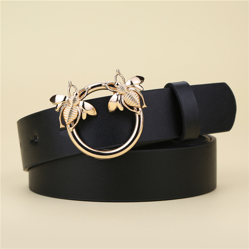 European and American ethnic style decorative versatile denim belt, women's fashionable little bee belt factory direct sales full figure
