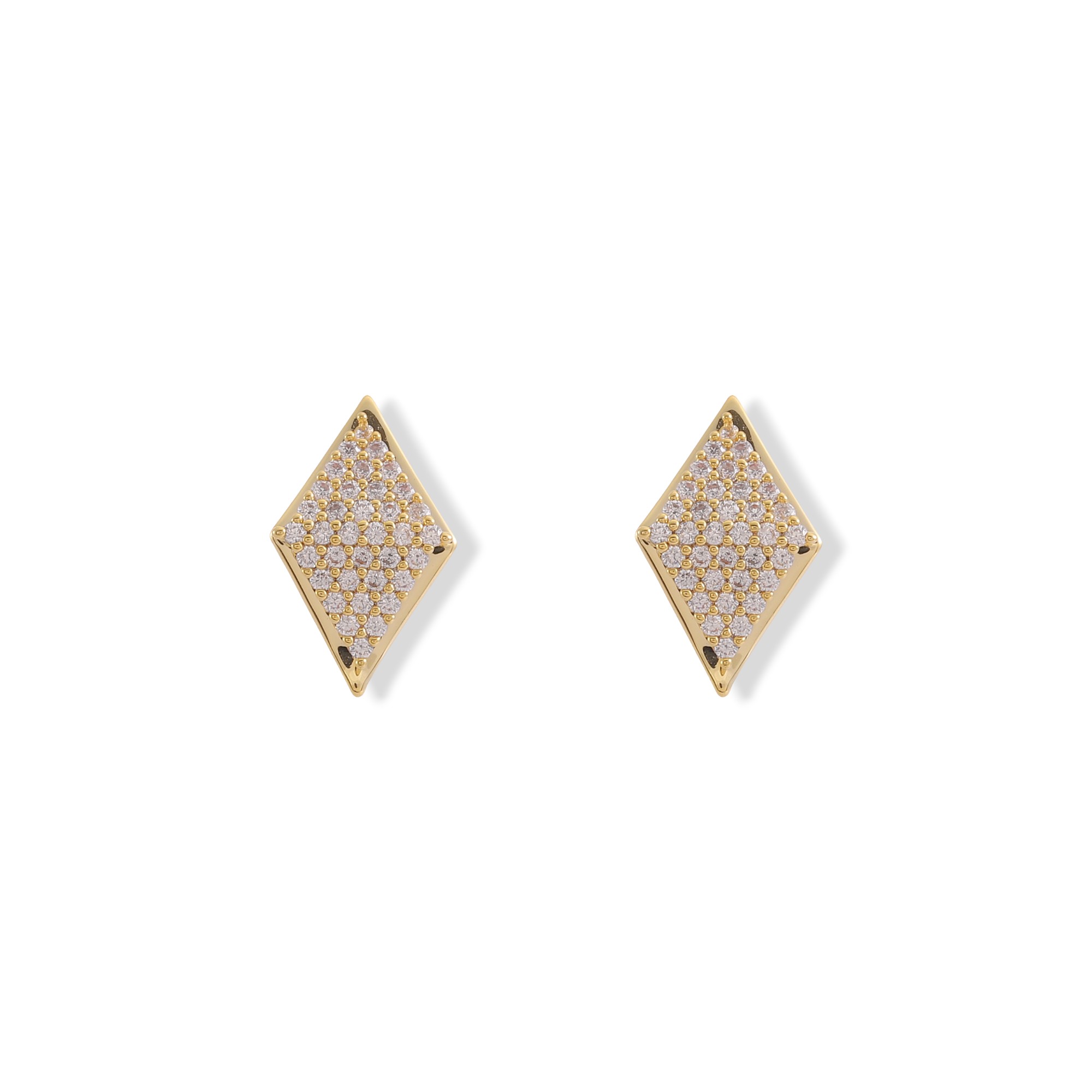 Xuhui brand exquisite and light luxury copper plated with real gold and set with zircon 925 silver needle diamond-shaped luxurious design fashionable stud earrings Application Scenario