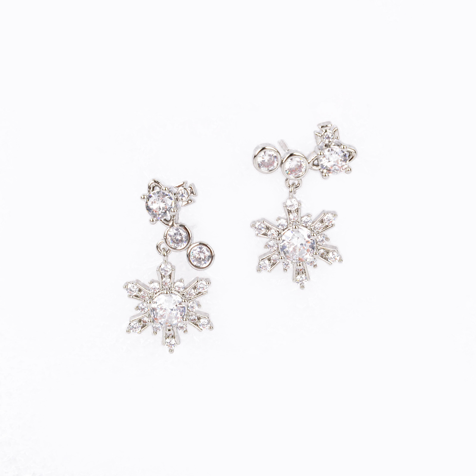 不规则耳环银针高级感耳饰彩色锆石五角星小众耳钉925純銀养耳洞细节图