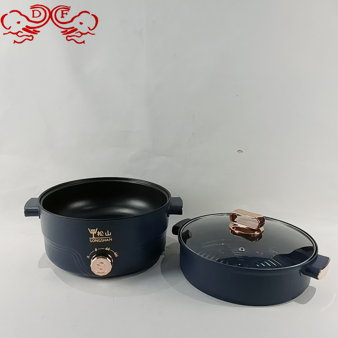 DF68352 Double-ear electric cooking pot, small electric pot, multi-functional steaming, boiling, frying and stir-frying, small pot for cooking noodles, electric hot pot, DF TRADINGHOUSE Item Picture