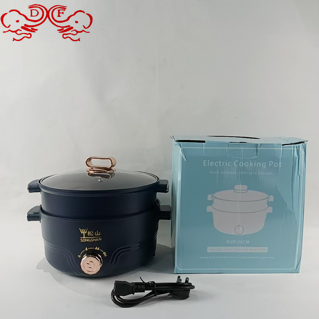 DF68352 Double-ear electric cooking pot, small electric pot, multi-functional steaming, boiling, frying and stir-frying, small pot for cooking noodles, electric hot pot, DF TRADINGHOUSE