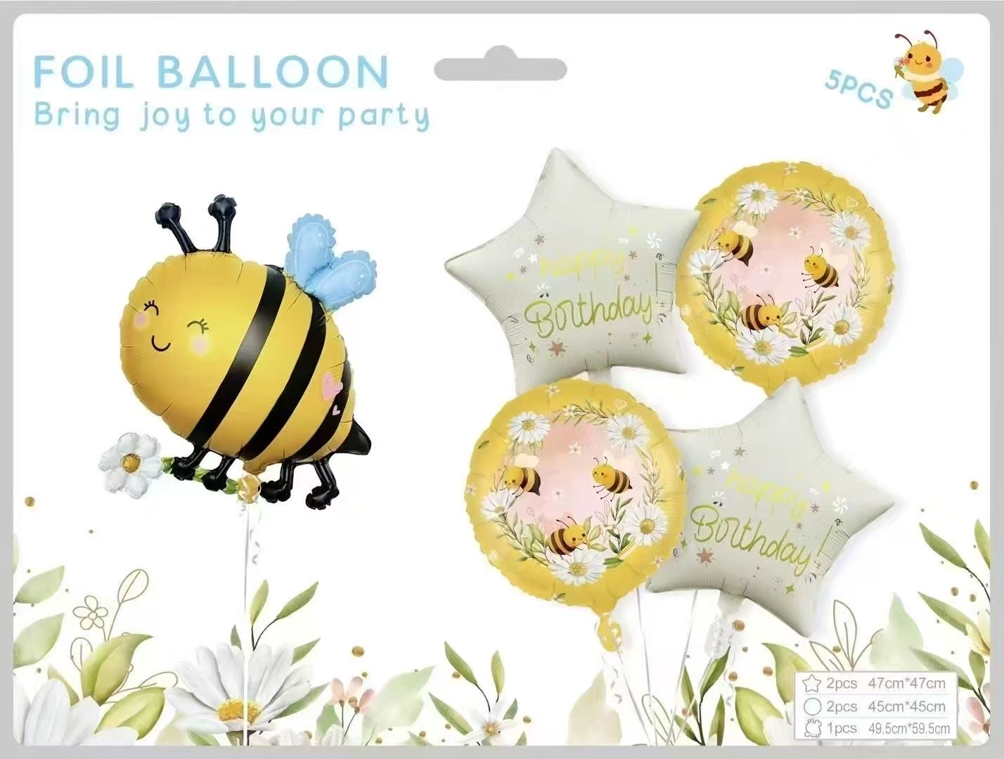 Cartoon inflatable bees, aluminum film balls, inflatable jumping horses, PVC bouncy balls, popular night market stalls, small commodity balloons details Picture